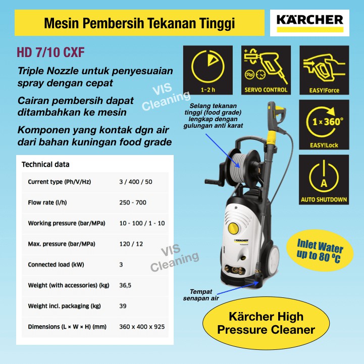 High Pressure Cleaner KARCHER HD 7/10 CXF (for Food Industry)