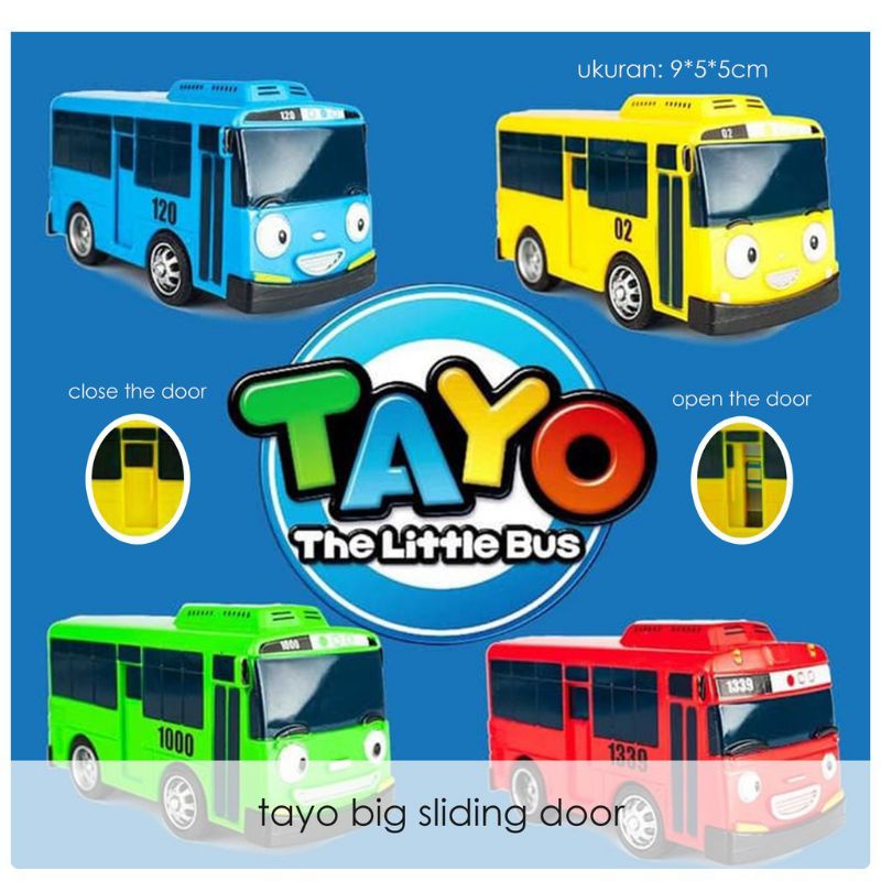 Mobil Bus TAYO Sliding Door 9cm/ Mobil Bus Bisa Geser Pintu/ The Little