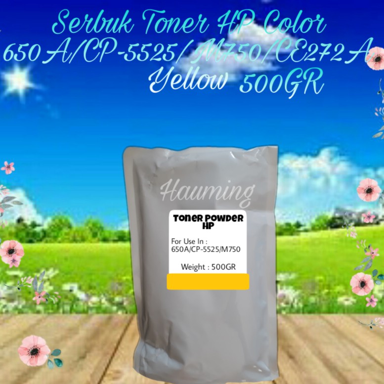 Serbuk Toner refill Compatible cartridge 650A CP5525 M750 CP5525dn CP5525n CP5525xh M750xh M750n M750dn CE272A Yellow 500gr