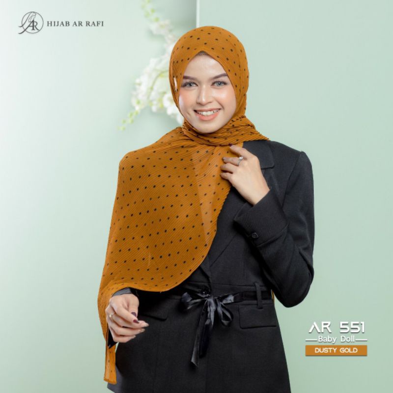 Pashmina Plisket Polkadot Arrafi 551 / Hijab Arrafi pashmina terbaru