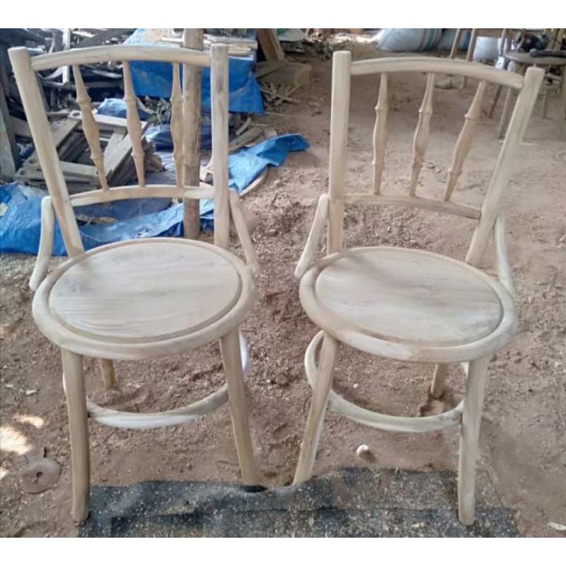 kursi makan bulat kayu jati