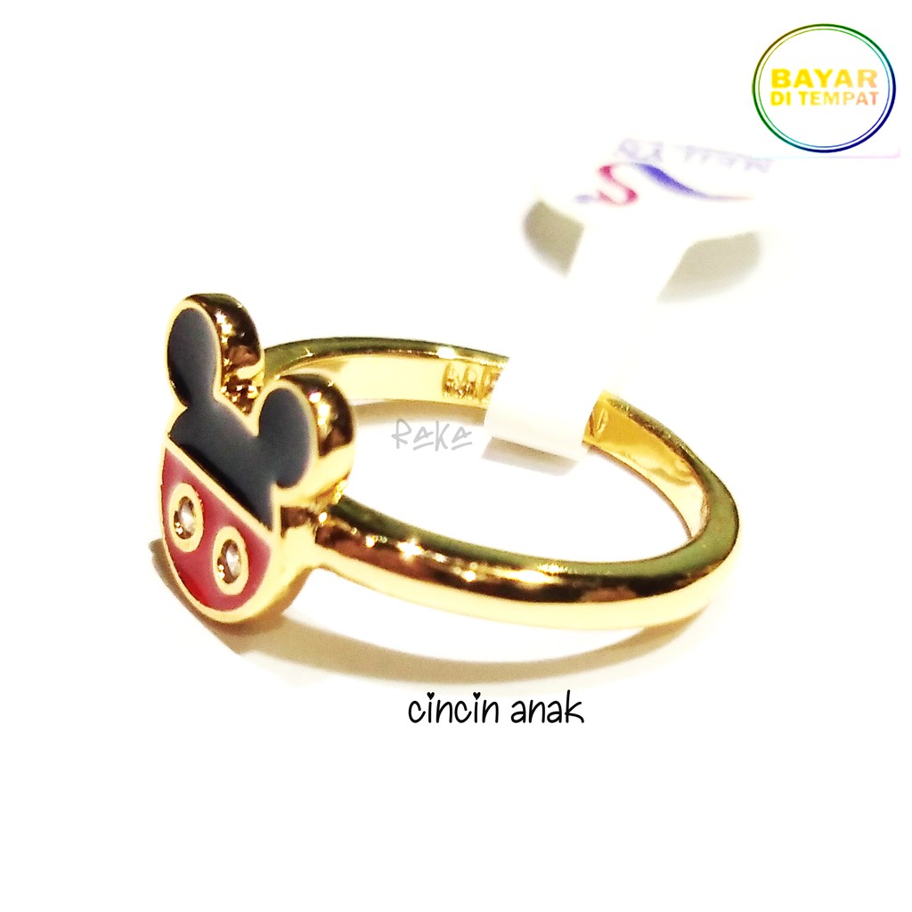 Raka Acc - Cincin Anak Xuping MICKEY MOUSE Perhiasan Lapis Emas 18k 118