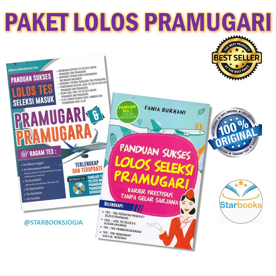Paket Buku Panduan Sukses Lolos Tes Seleksi Masuk Pramugari Pramugara Shopee Indonesia