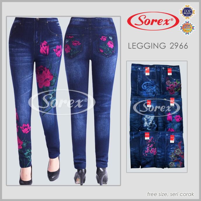 Celana Legging Sorex 2966 Motif Panjang | Leging Panjang Jeans Dewasa |kx