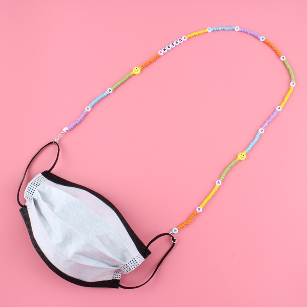 【COD Tangding】DIY Letter Rice Beads Mask Lanyard Mask Chain Glasses Decoration