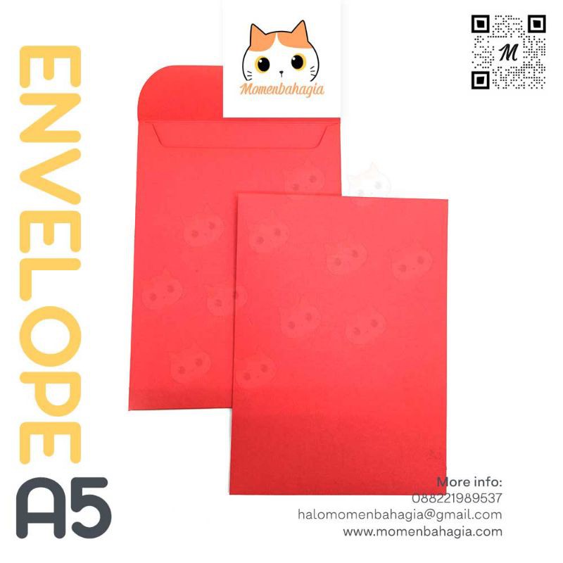 

Amplop A5 Tebal Undangan Potrait Premium Merah Concorde 16x22