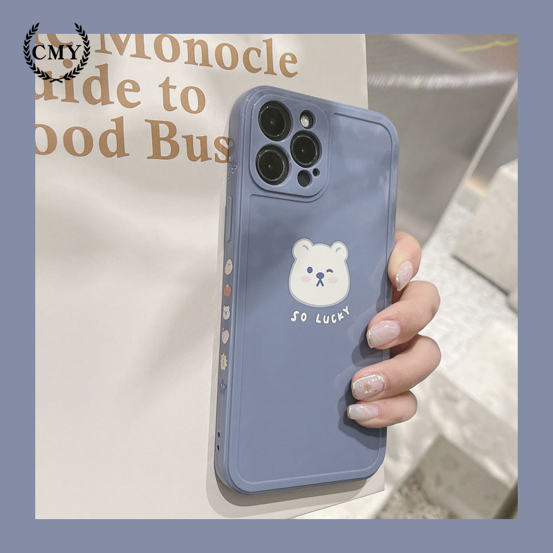 Case Silikon Motif Kartun Beruang Putih Untuk Iphone 11