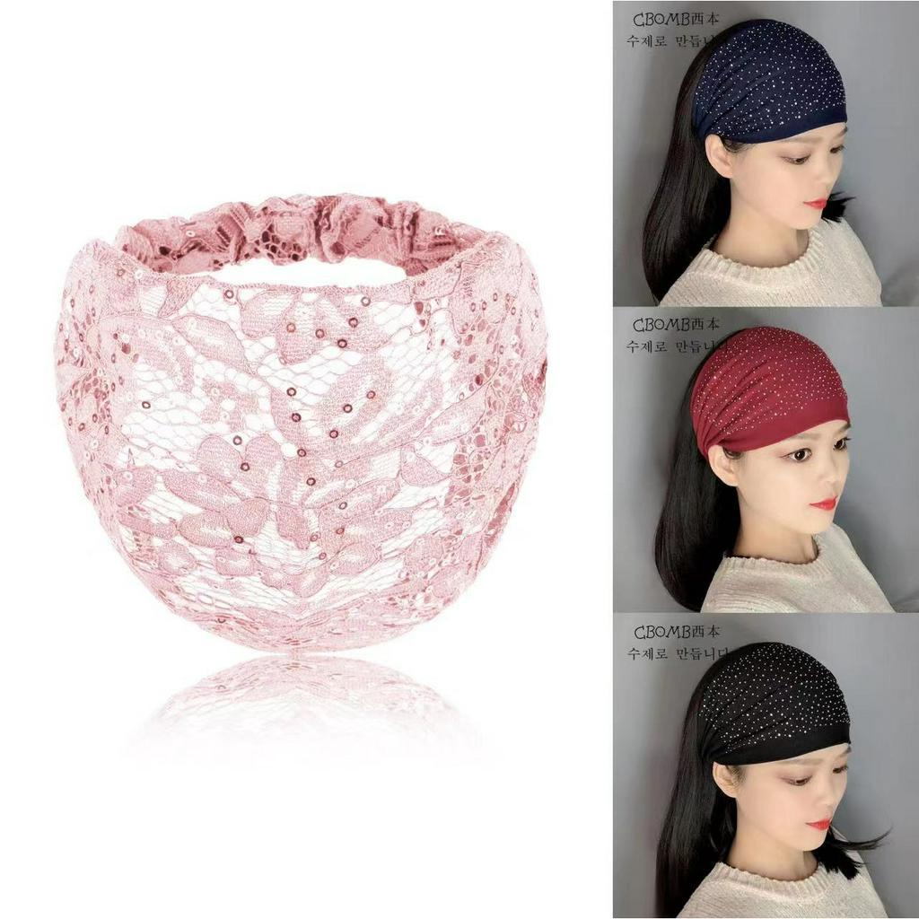 bandana Ikat kepala renda bagian tipis bertepi lebar mencuci wajah jepit rambut musim panas berkualitas tinggi menekan rambut keluar tutup kepala lebar Hairband aksesoris rambut HeadBand turban dewasa