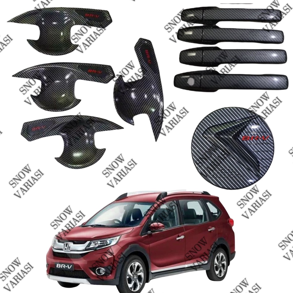 Paket Outer Handle Tank Cover Honda Brv Carbon