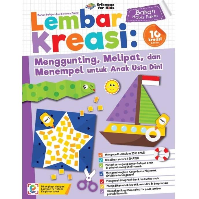 

[BISA COD] Buku Lembar Kreasi Menggunting Melipat & Menempel Untuk Anak Usia Dini
