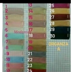 Bahan organza dop/organza saten/hijau wardah