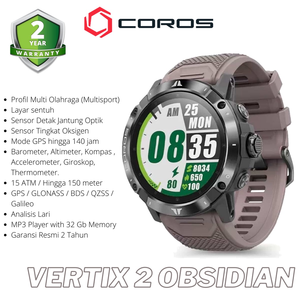 Coros VERTIX 2 GPS Adventure Watch Garansi Resmi Indonesia 2 Tahun