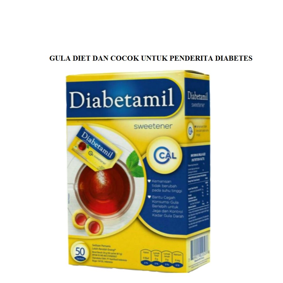 Diabetamil Sweetener Box 50's Gula Diet