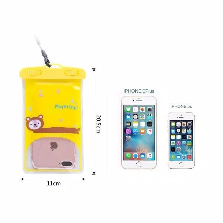 Tas Handphone Tahan Air / Waterproof Desain Hewan Lucu Cocok Untuk Berenang &amp; Tahan Air Hujan