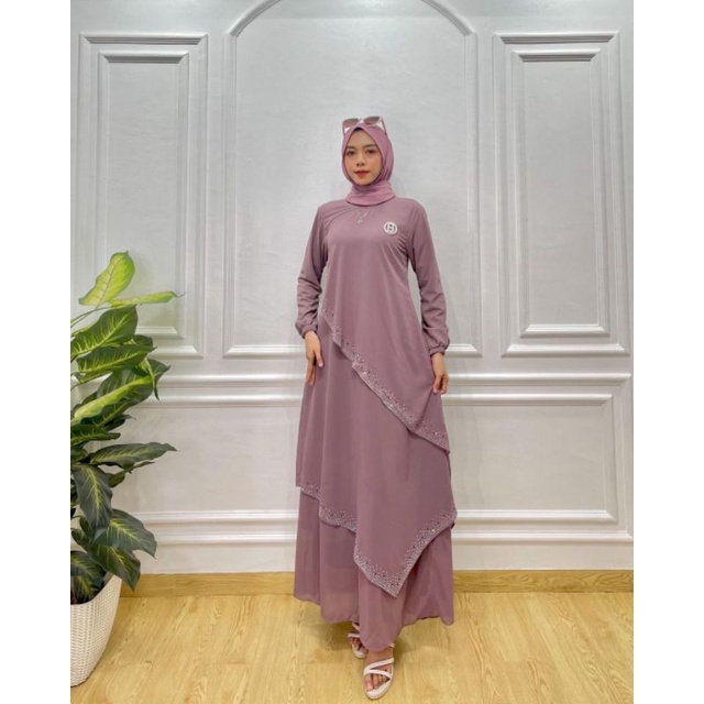 gamis payet serong Ceruty Babydoll Import