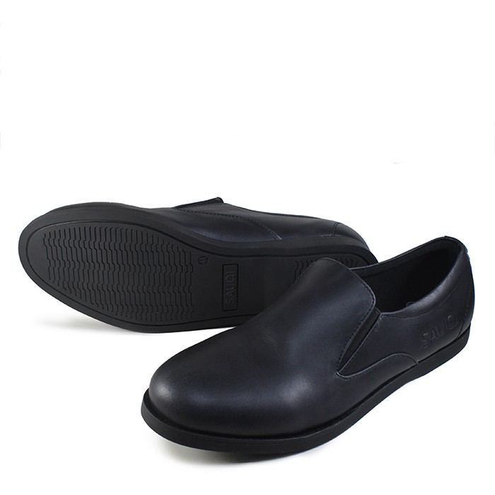 BIG SALE BRANDED !! Sepatu Pria Sauqi Hibrida Slop Black Casual Formal Santai Kerja Kantor