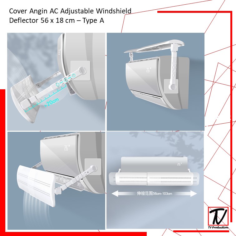 Cover Angin AC Adjustable Air Conditioner Windshield Deflector 56 x 18