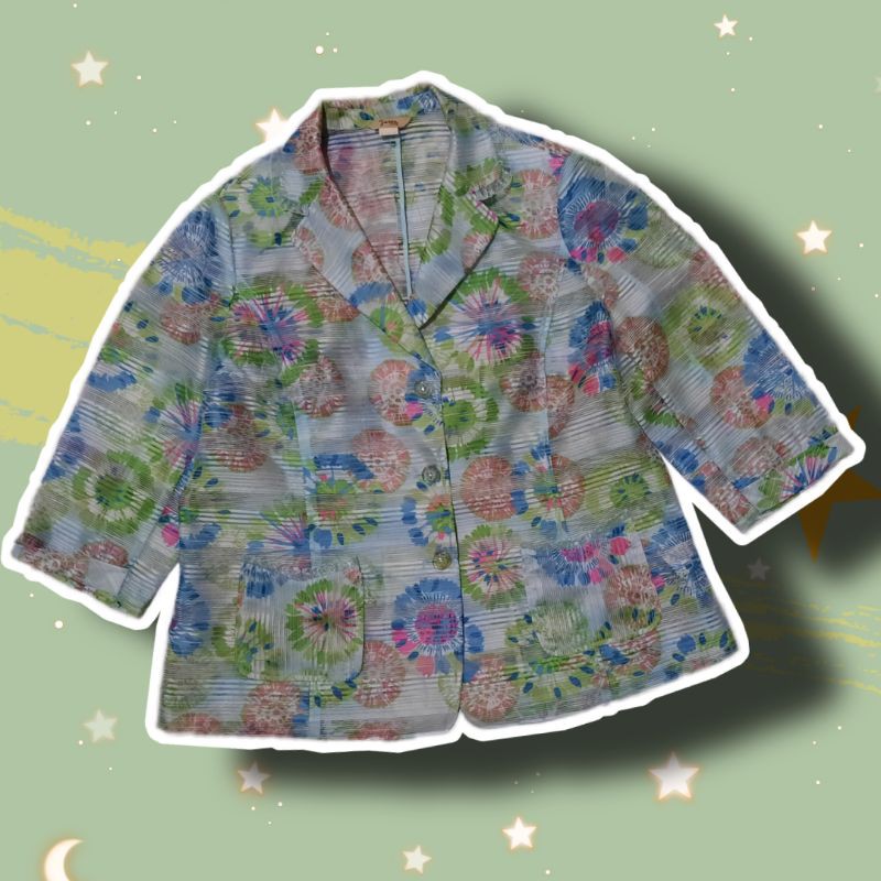 Jazer Blazer / Kemeja Wanita Vintage Transparan Unik