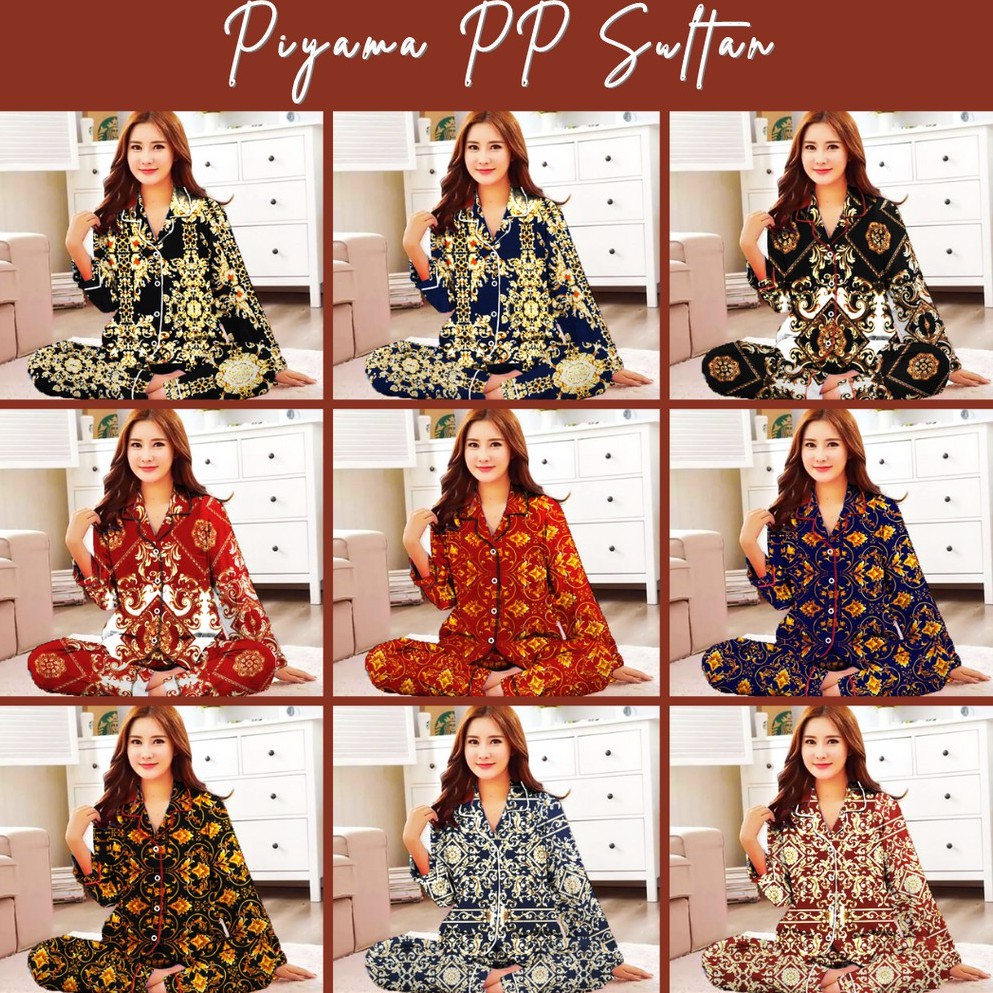 Piyama PP Dewasa Sultan / Janda Bolong / Tie Dye Katun Jepang - Fit XL-Batik Sultan