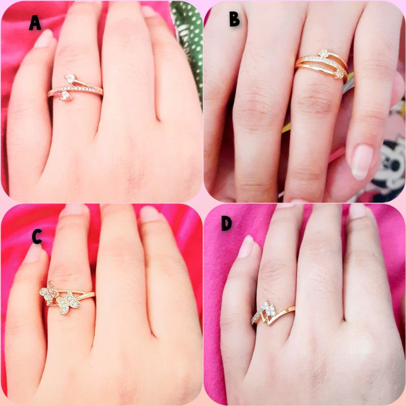 PROMO CINCIN WANITA LAPIS EMAS 18K CINCIN TITANIUM CINCIN PERHIASAN PENGGANTI EMAS CINCIN WANITA MOD
