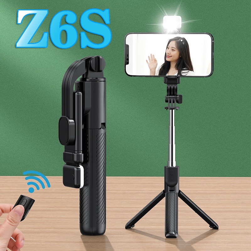 Tripod Z6  3IN1 Tongsis Bluetooth Magic + Tripod Selfie stick support ios android dudukan GoPro S03