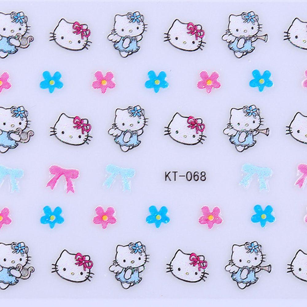 [Elegan] Stiker Kuku Gadis 30Pcs/set Perekat Diri Manikur Aksesoris Kucing Kartun Nail Art Dekorasi