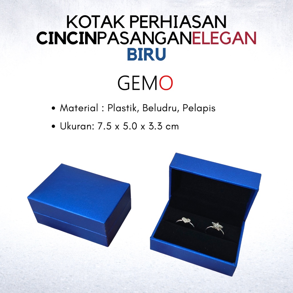 Kotak Perhiasan Elegan Biru Set , Box Cincin, Kalung, Gelang, Anting, Liontin, Tempat Jewelry Murah, Unik, Lucu untuk Tempat Wadah Seserahan / Akad Pernikahan / Hantaran Tunangan Harga Paling Cocok untuk Aksesoris Emas Berlian/ Perak Permata