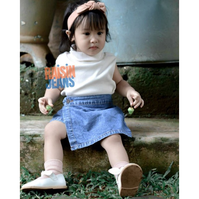 Rocela Rok Celana Jeans Anak Rok Jeans Anak Perempuan Snow Wash Umur 1-7 tahun