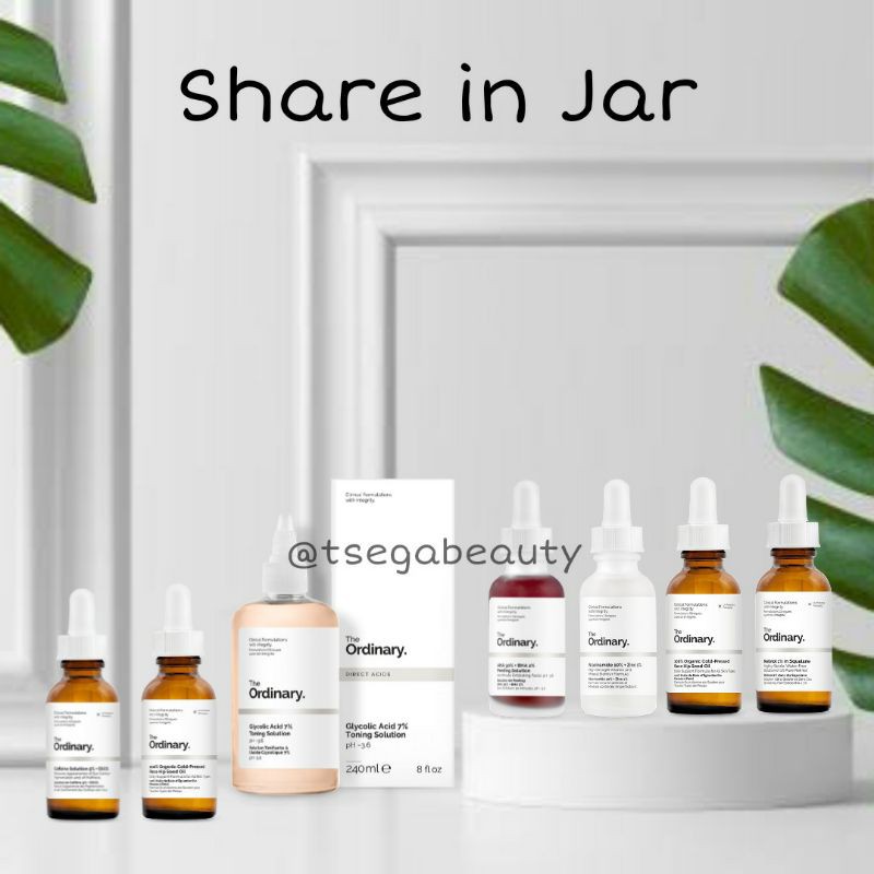 SHARE The Ordinary Niacinamide Aha Bha Caffeine Alpha Arbutin Rose hip Oil Retinol Gycolic
