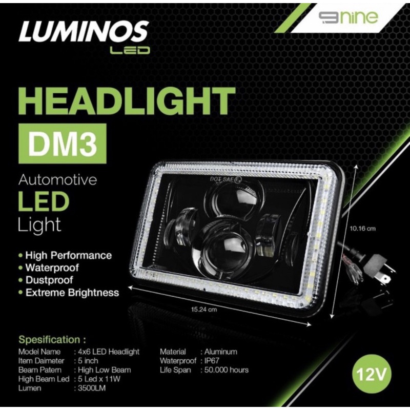 Eco 9Nine LUMINOS DM3 Lampu Led Daymaker Rx King Rxk Rxs GL max Pro Tiger Mega Pro CB Ninja Scorpio 