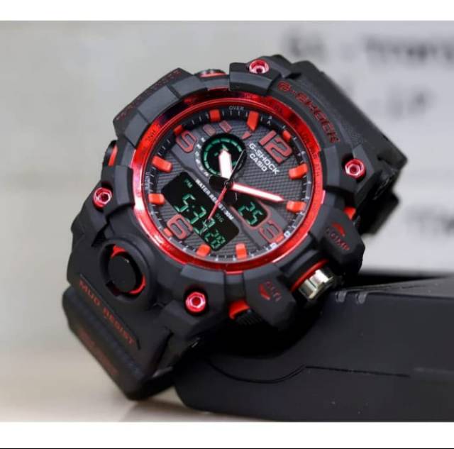 Jam Tangan Pria G Shock_Anti Air_Sport Dual time Free Batrai Cadangan