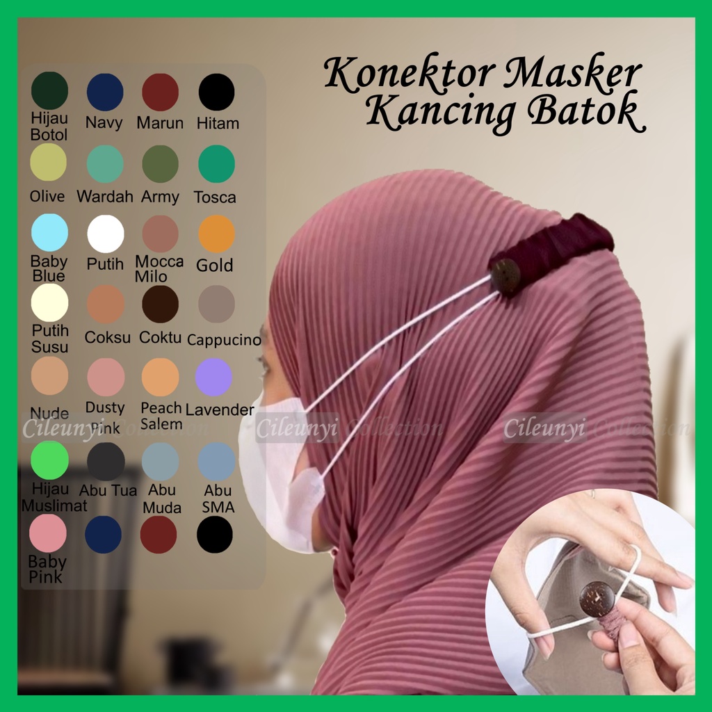 Konektor Masker Kancing Batok Earloop Jadi Headloop Pengait Masker Hijab (COD) Connector by Cileunyi