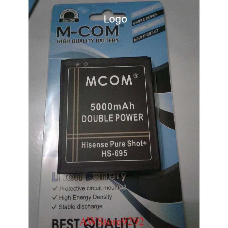 Mcom Battery Batre Baterai Double Power Mcom Hisense Pureshot Plus L695 HS-L695 HS-695