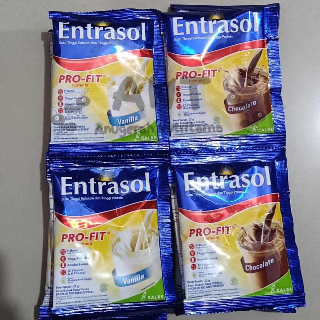 Entrasol Sachet 10s x 21gr (Kemasan Renceng) Vanila / Coklat