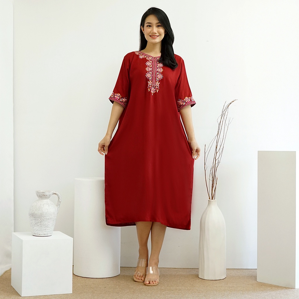 Daster Bordir Tasik Home Dress Kenanga Adem Katun Rayon Premium