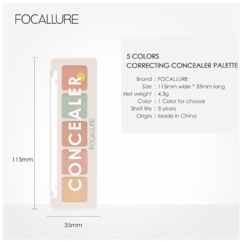 Focallure Color Palette Concealer Ringan Tahan Lama Anti Air FA172