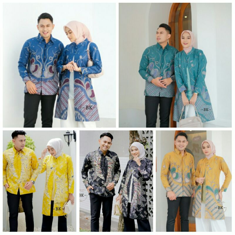 tunik batik couple wanita bahn katun halus m l xl xxl