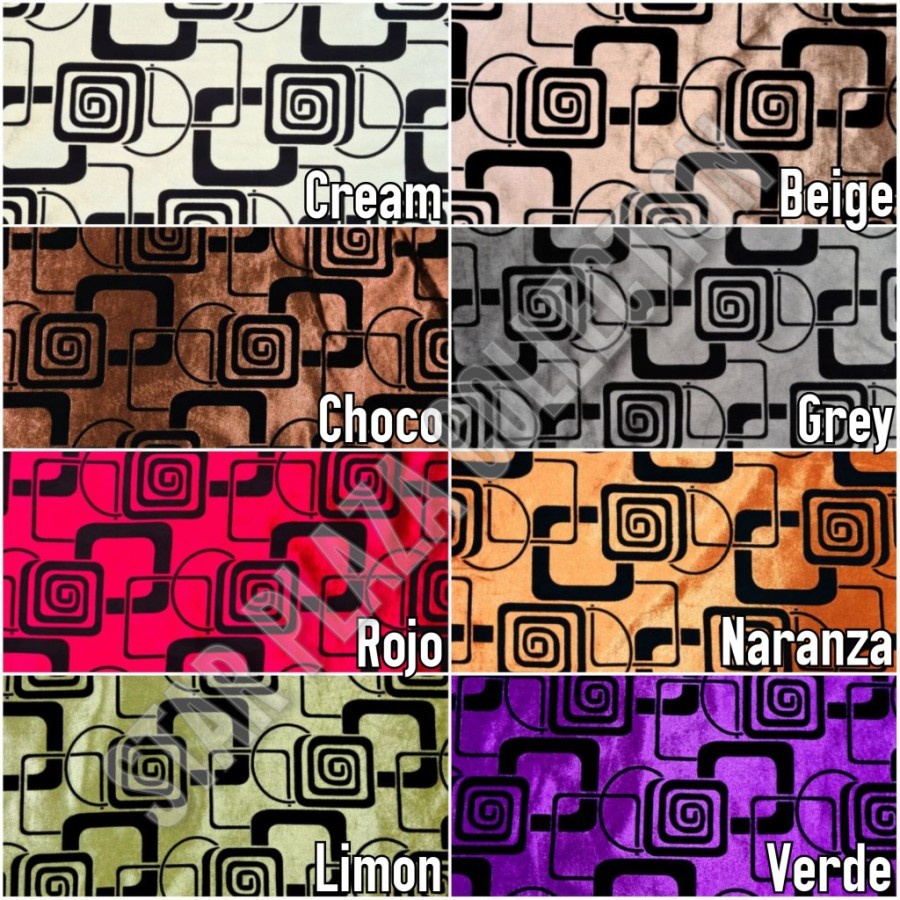 Bahan Kain Beludru Velvet Flocking Sofa / Jok / Kursi Motif Kotak Kotak - Alvira (Sofa, Jok, Kursi, 