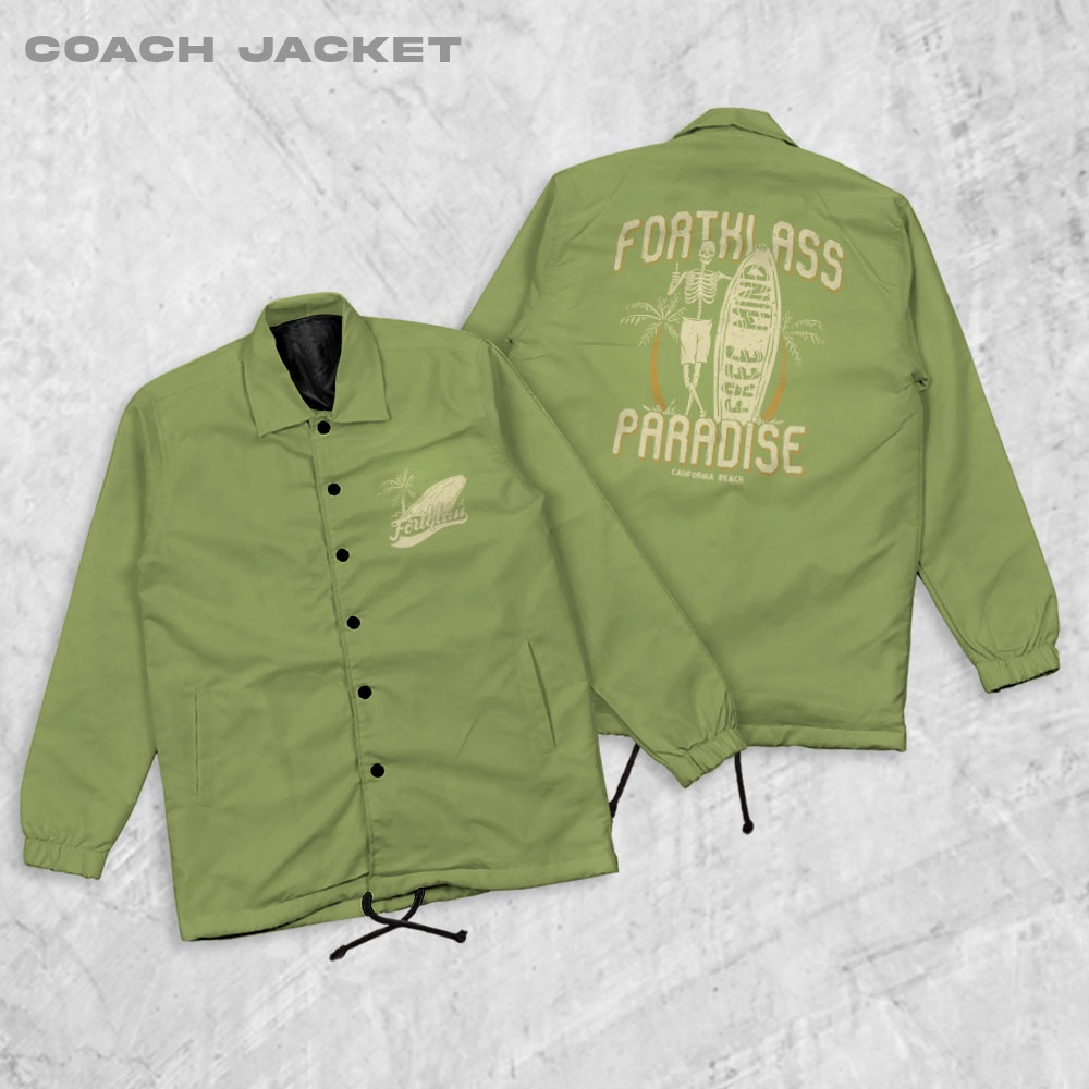 Fortglass Paradise Coach Jaket Pria Outwear Unisex Parasut