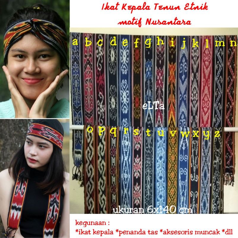 Ikat Kepala Tenun Etnik Bandana Tenun Penanda Tas Aksesoris Fashion Shopee Indonesia