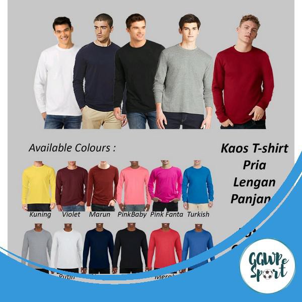 KAOS POLOS LENGAN PANJANG COTTON COMBED 30s KATUN PRIA LONGSLEEVE KUALITAS TERBAIK