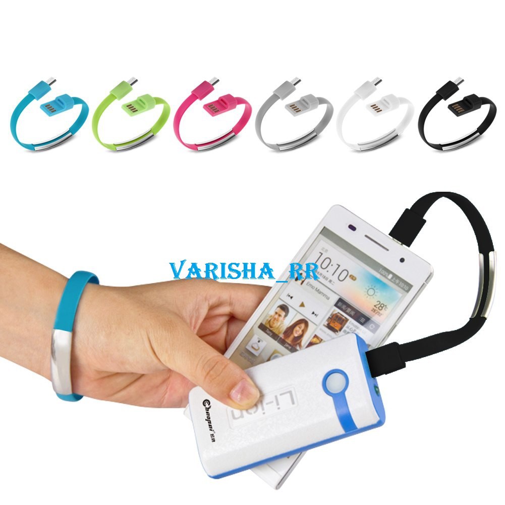 Kabel Data Gelang Bracelet Lightning Iphone 5 6 6plus 7 8 plus X Pendek Powerbank mudah dibawa murah