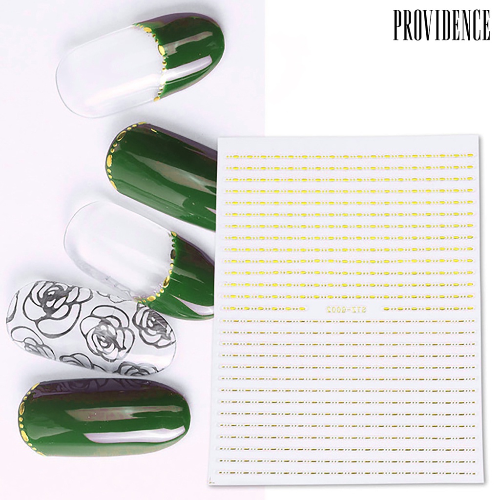 Providence Nail Art Sticker Gold Colour Geometry Shapes PET Material Long-lasting Nail Art Sticker For Salon