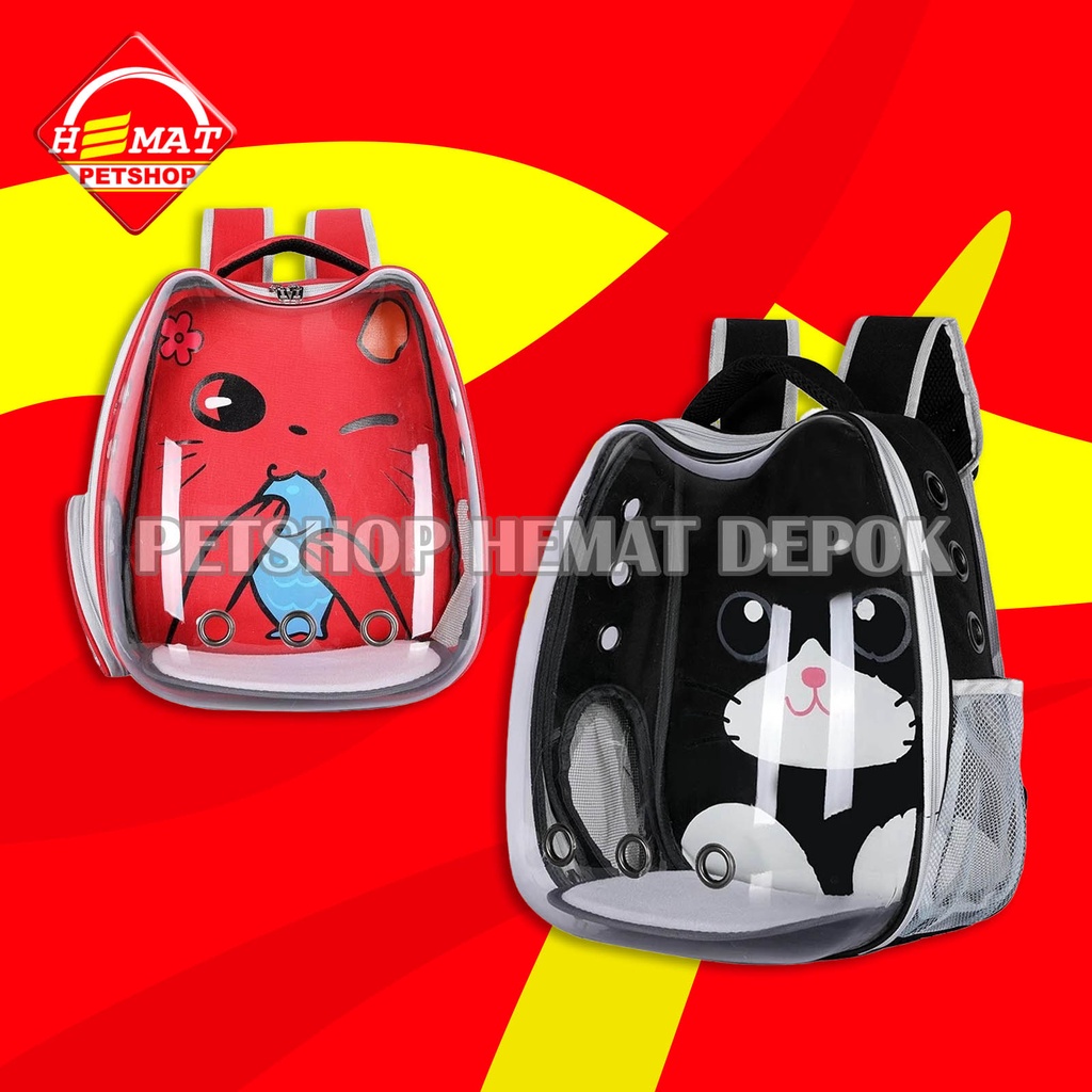 Tas Astronot Anjing Kucing Motif Bergambar Ransel Cargo Anjing Kucing