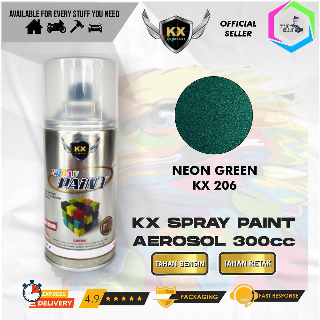 Cat Semprot Aerosol / Pylox KX Autocare Paint - KX 206 NEON GREEN