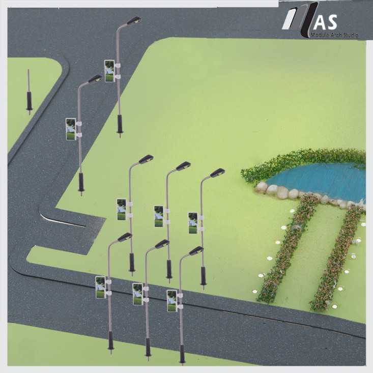 Maket Lampu Jalan Singel Nyala Skala 1:100 - 1:150 - 1:200