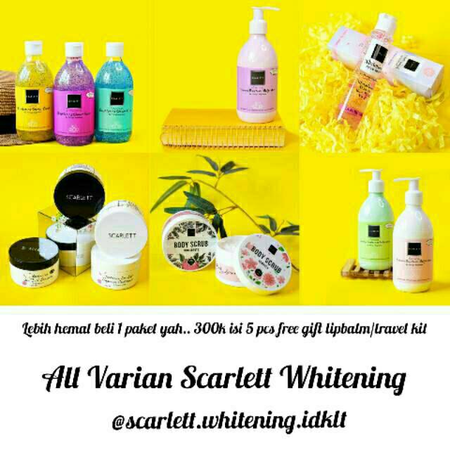 SCARLETT WHITENING PAKET HEMAT 5 ITEM BEBAS PILIH SESUAI SELERA ORIGINAL 100%