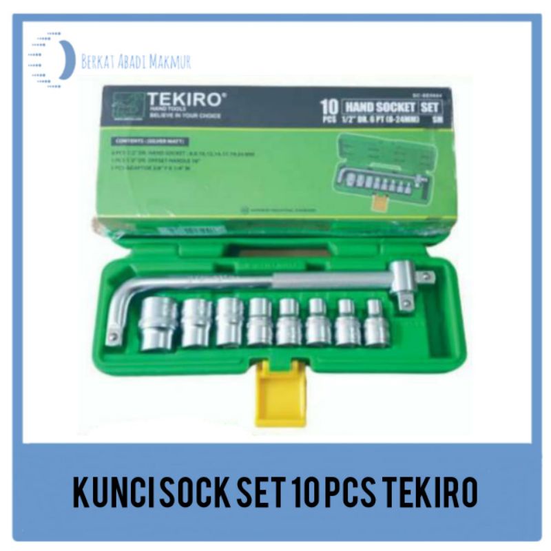 Kunci Sok Set 10 pcs Plastik Tekiro Mata Sock Hand Socket 10 pcs 1/2" Inch 12PT