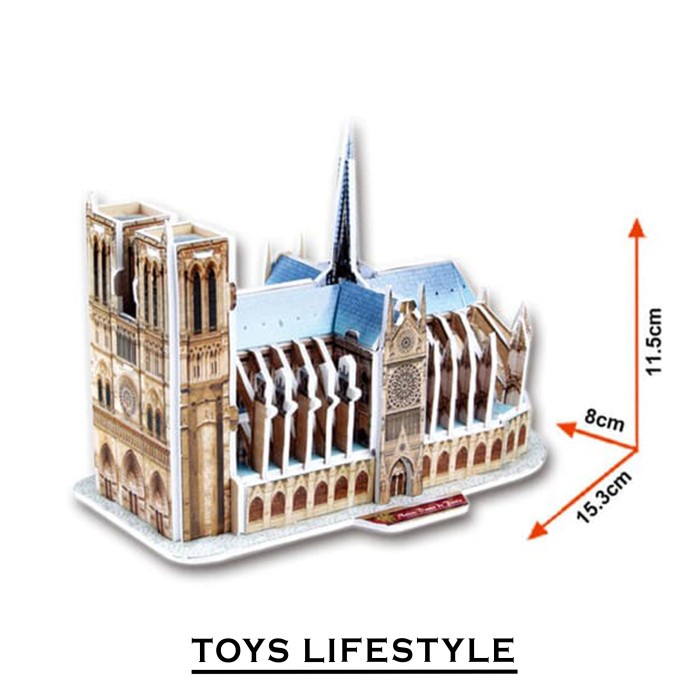 Image of Hemat Cubicfun 3D Puzzle Notre Dame De Paris Mini Bagus #1