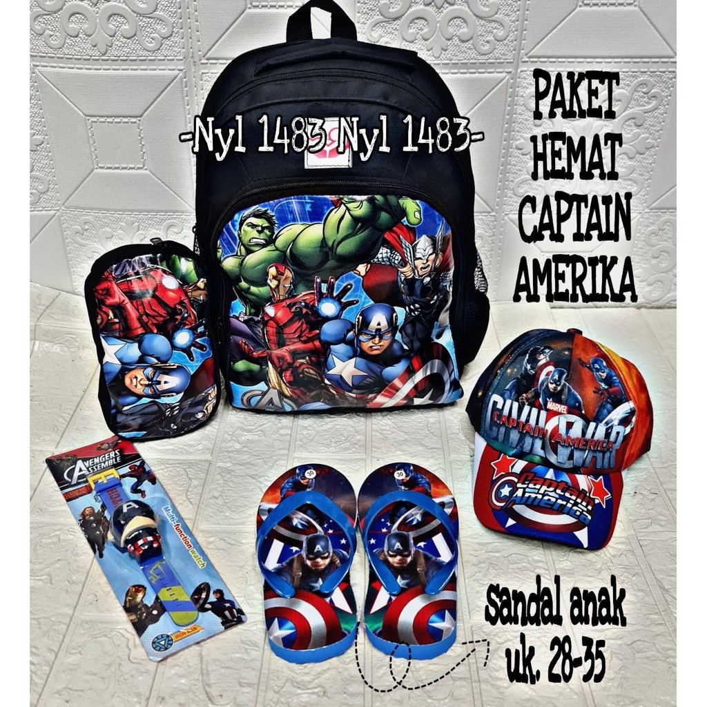 [BIG SALE] PROMO 10.10 SALE PAKET KOMPLIT 4 IN 1 HEMAT TAS RANSEL ANAK LAKI LAKI MOTIF KARAKTER SUPERHERO